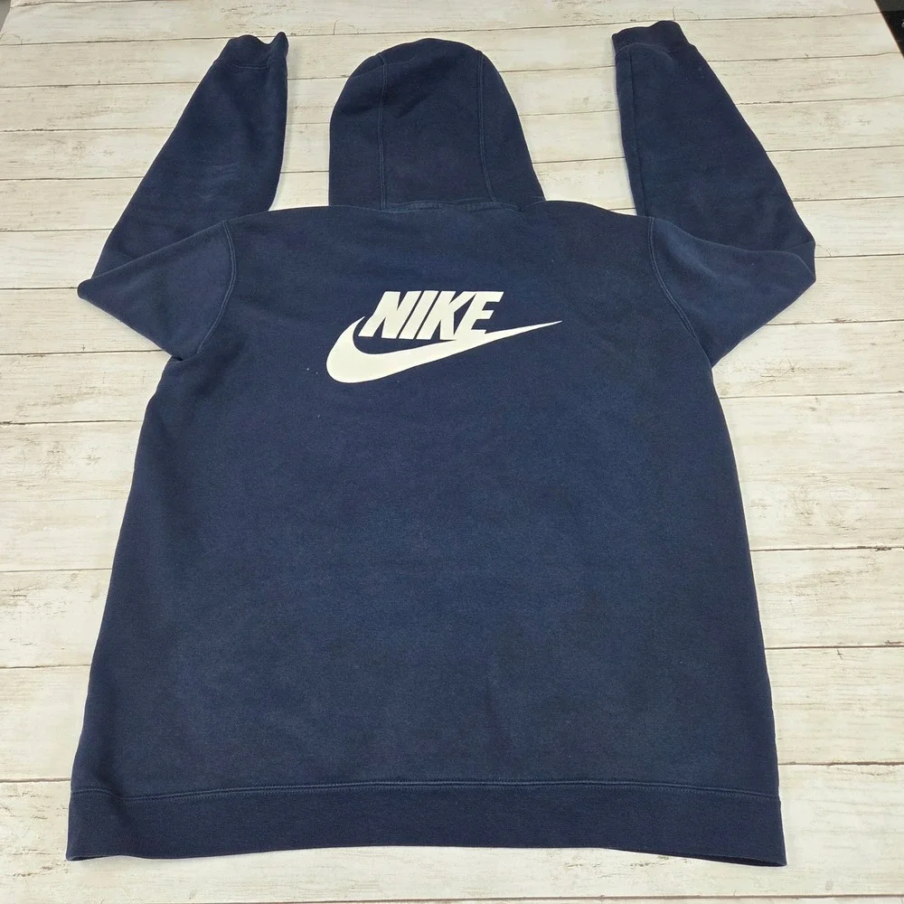Nike Stranger Things Hawkins Phys Ed Hoodie Mens L Navy Blue Pullover CQ3655-419